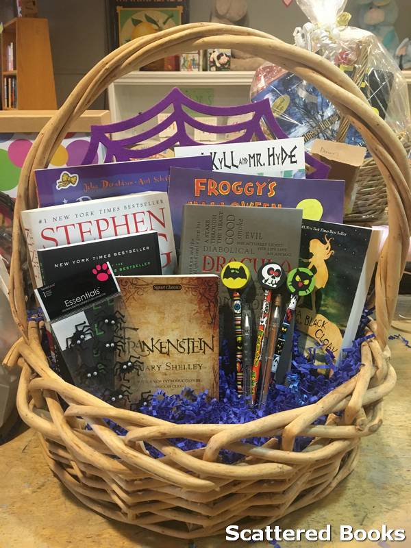 Halloween book gift basket