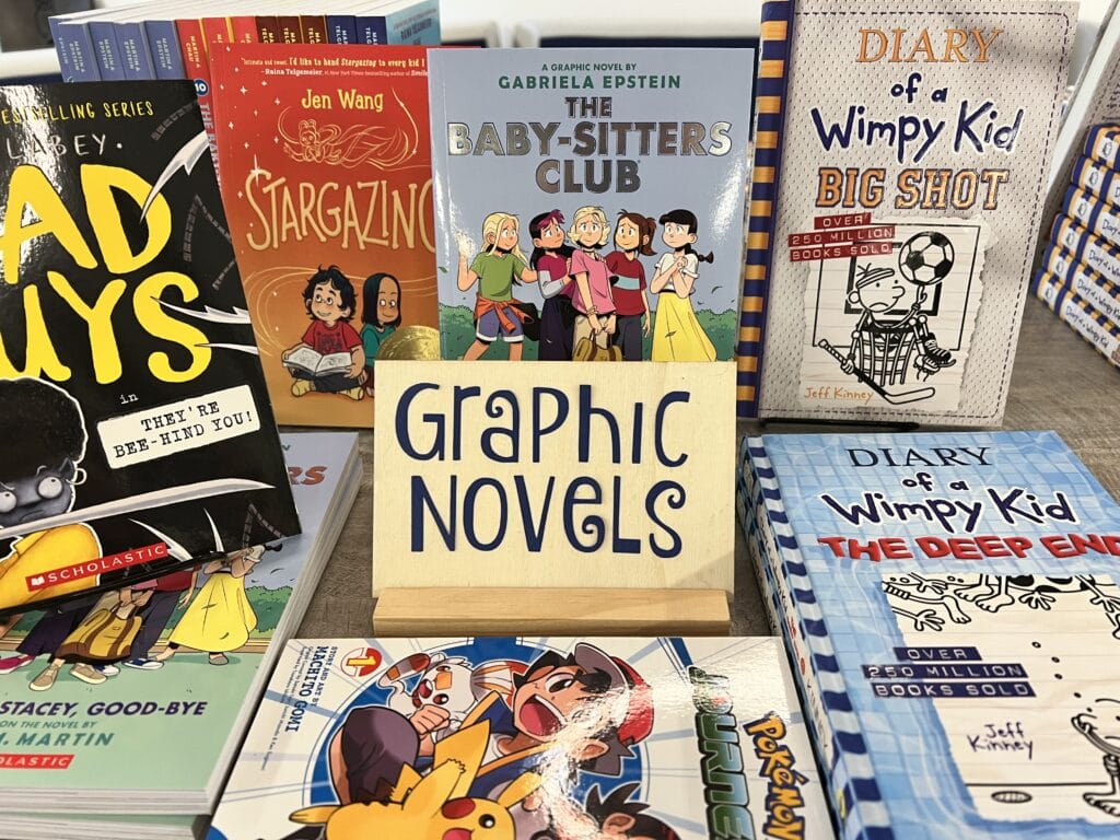 Graphic novel book table